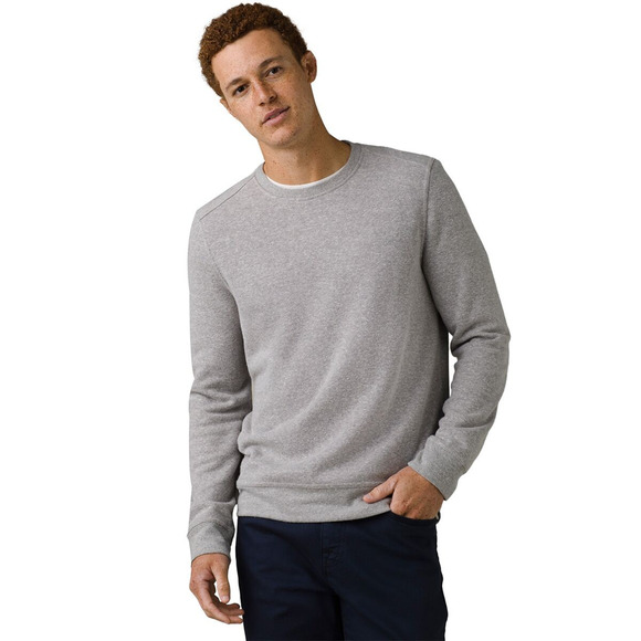 PrAna Cardiff Soft Fleece Crewneck Sweatshirt XL Heather Grey $110 Hemp Blend